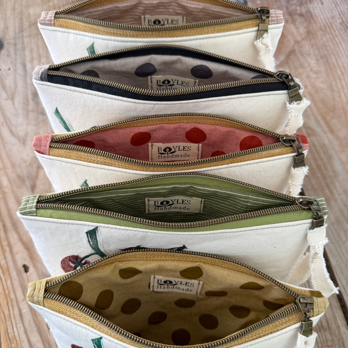 Hand-Printed Zip Case - Cherry Tomato Limited Run