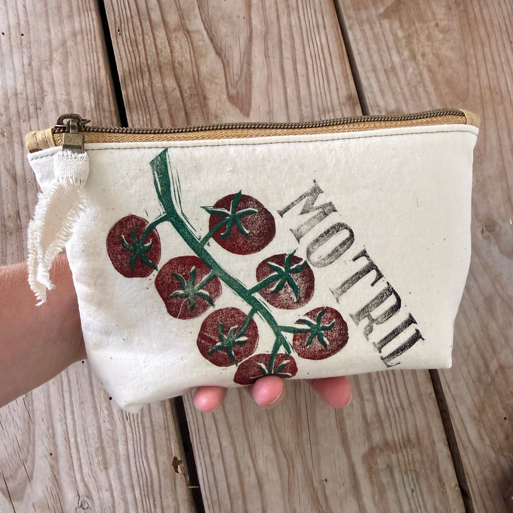 Hand-Printed Zip Case - Cherry Tomato Limited Run
