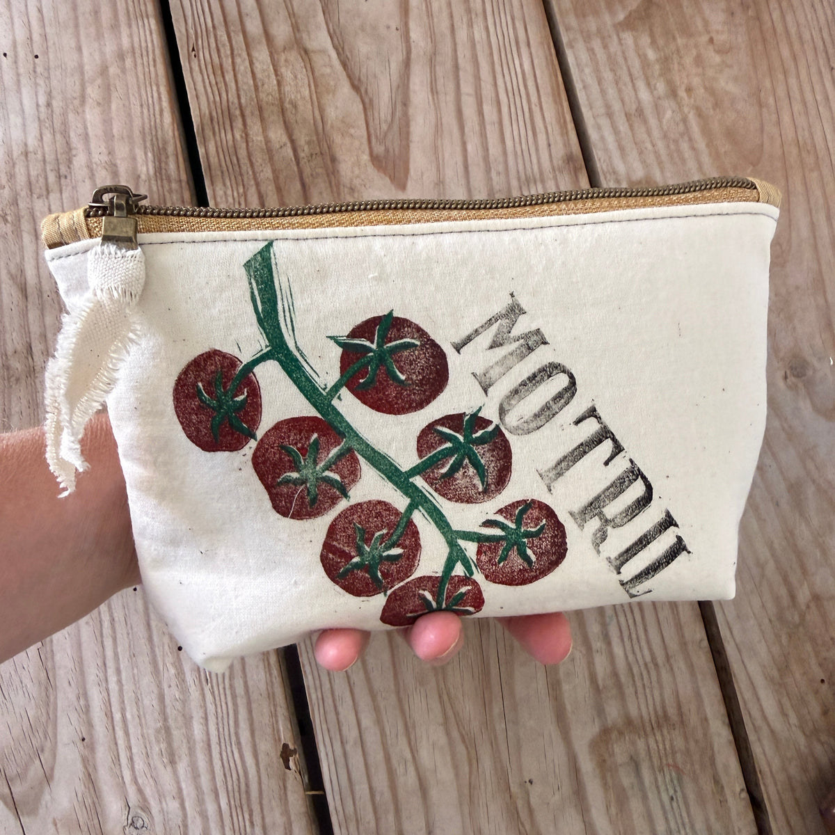Hand-Printed Zip Case - Cherry Tomato Limited Run