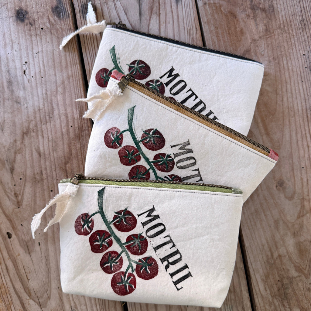 Hand-Printed Zip Case - Cherry Tomato Limited Run