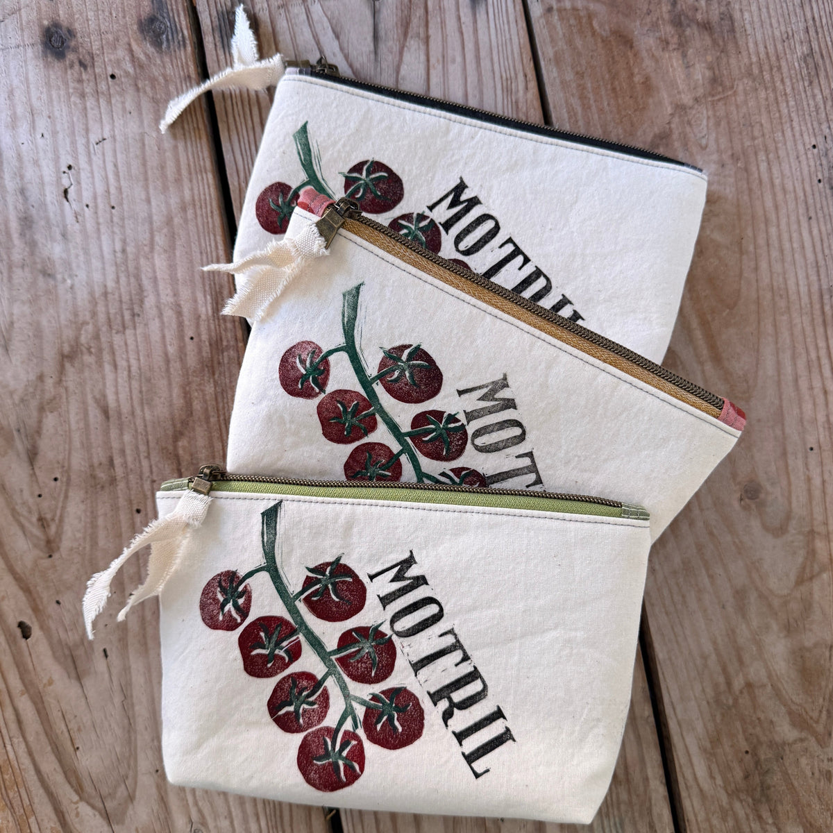 Hand-Printed Zip Case - Cherry Tomato Limited Run