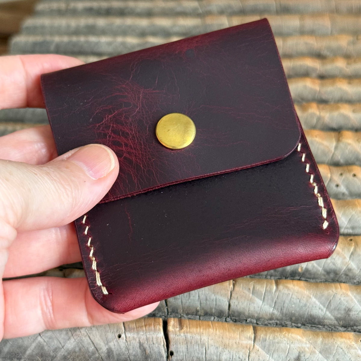 Veleta - Coin keeper in waxy Burgundy- CUSTOM ORDER