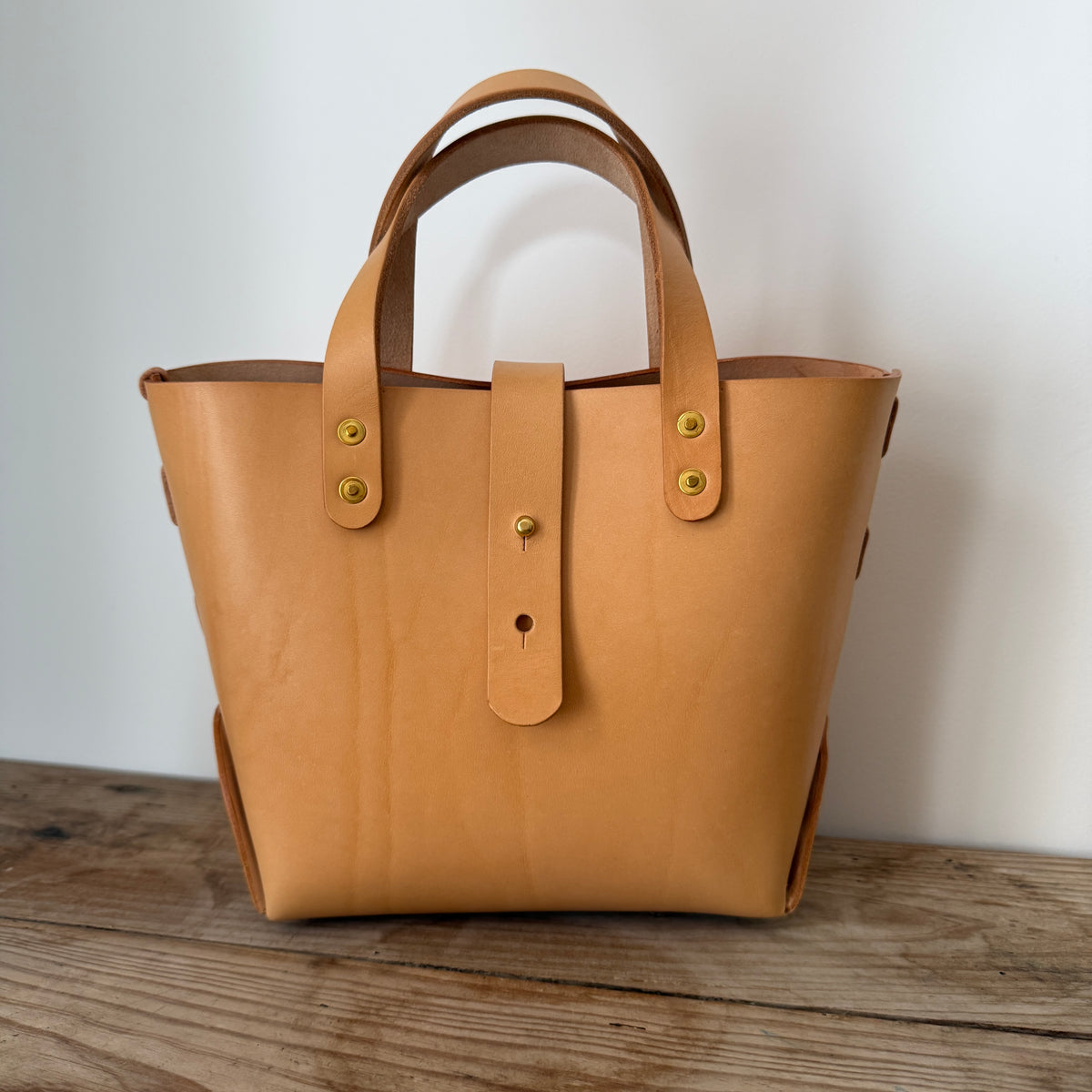 Laced Tote - Natural Vegetable-Tanned Leather