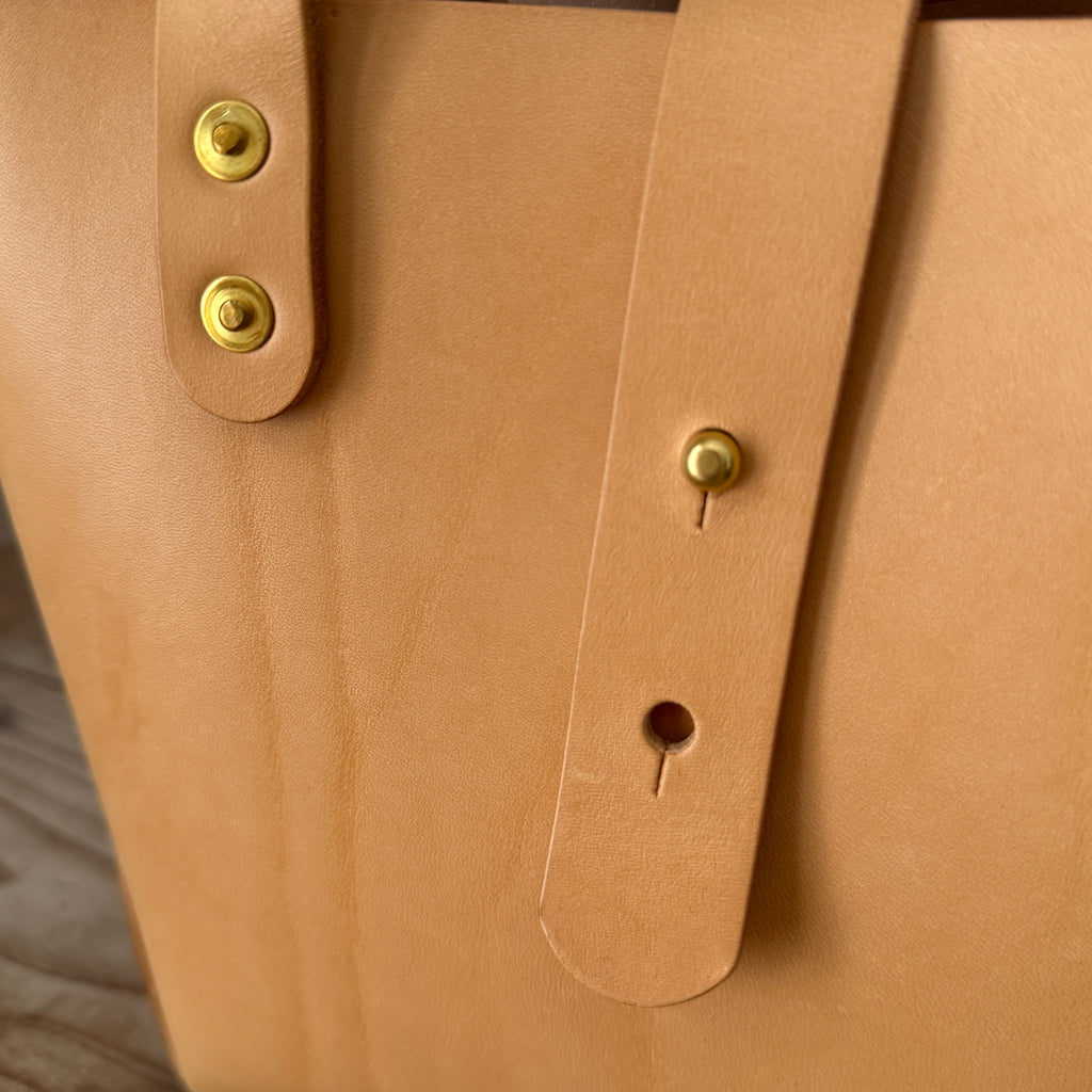 Laced Tote - Natural Vegetable-Tanned Leather