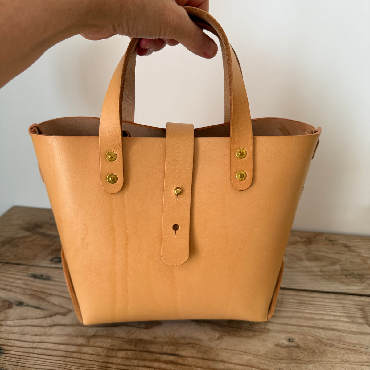 Laced Tote - Natural Vegetable-Tanned Leather