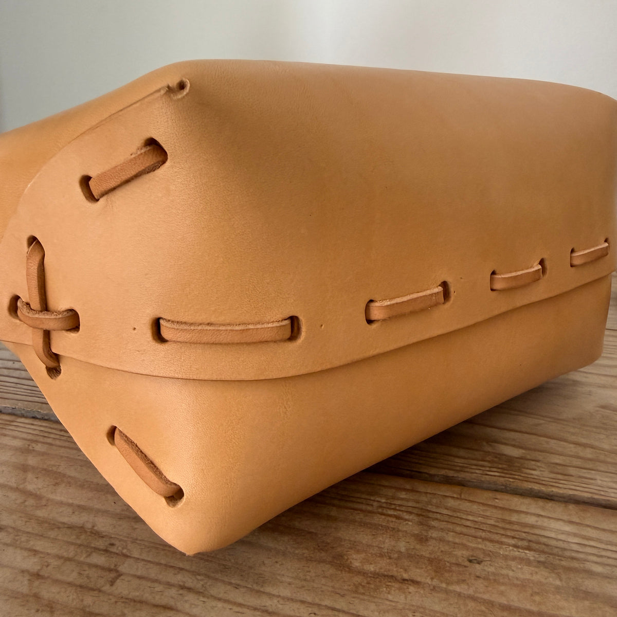 Laced Tote - Natural Vegetable-Tanned Leather