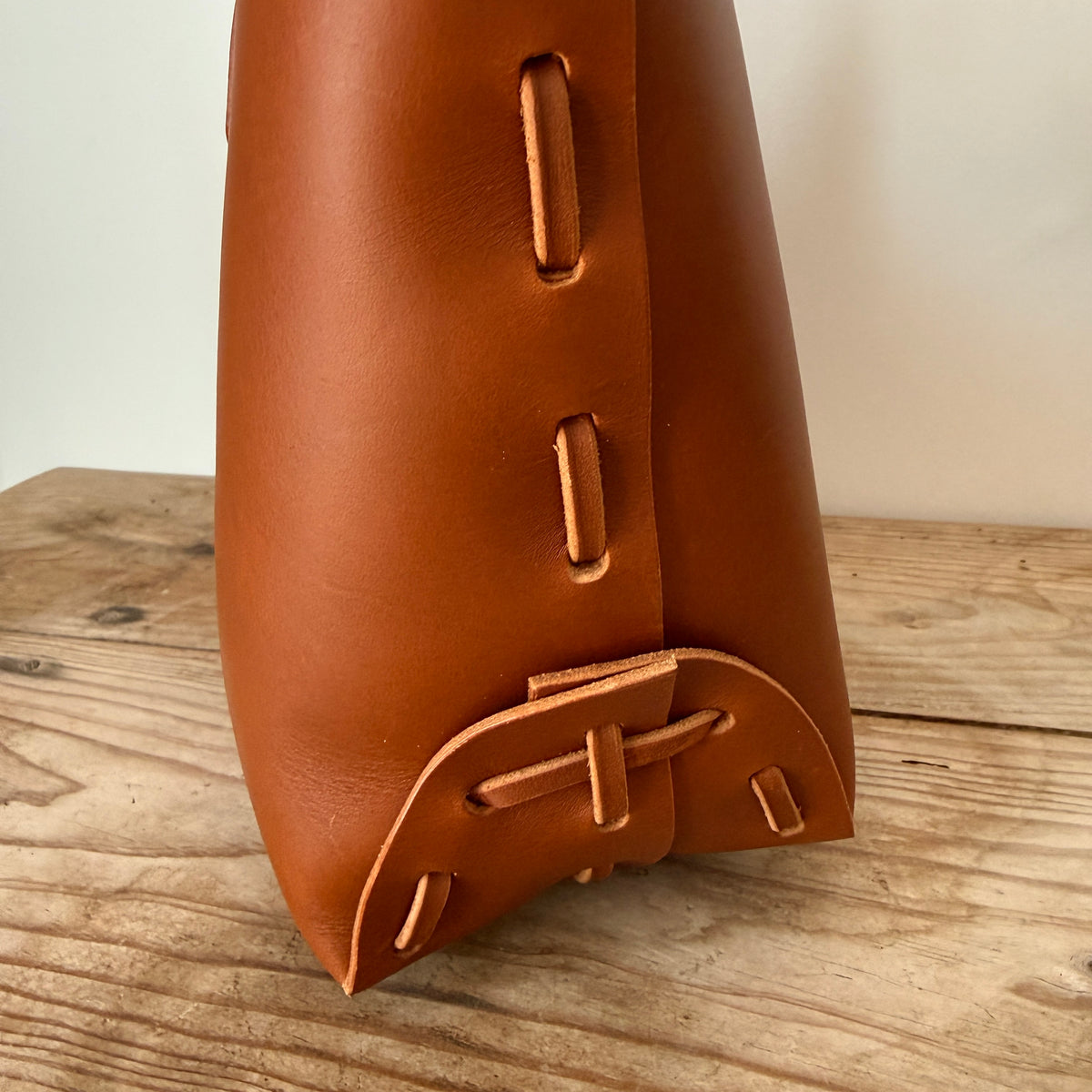 Laced Tote - Cognac Leather