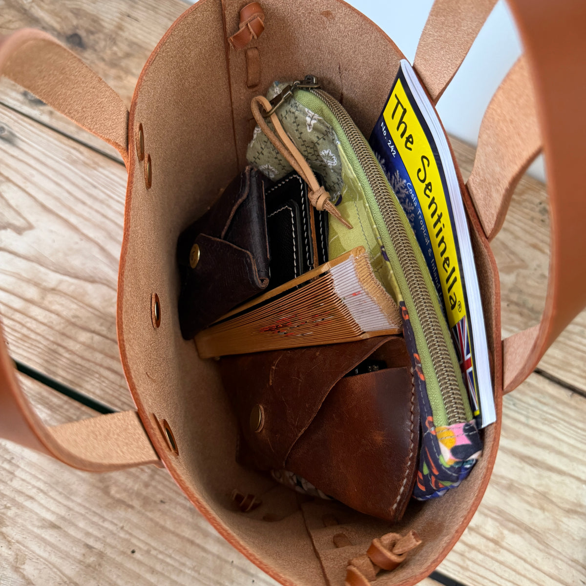 Laced Tote - Cognac Leather