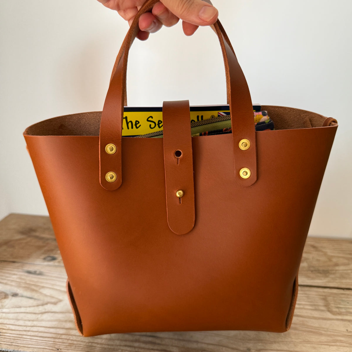 Laced Tote - Cognac Leather