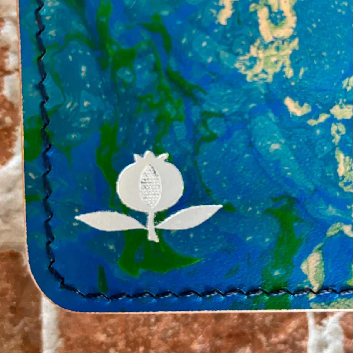 Quisquilla - Hand marbled and Blue Buttero
