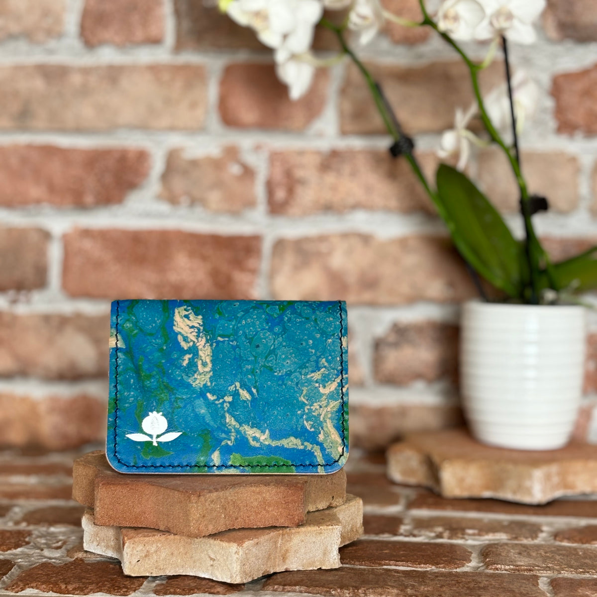 Quisquilla - Hand marbled and Blue Buttero